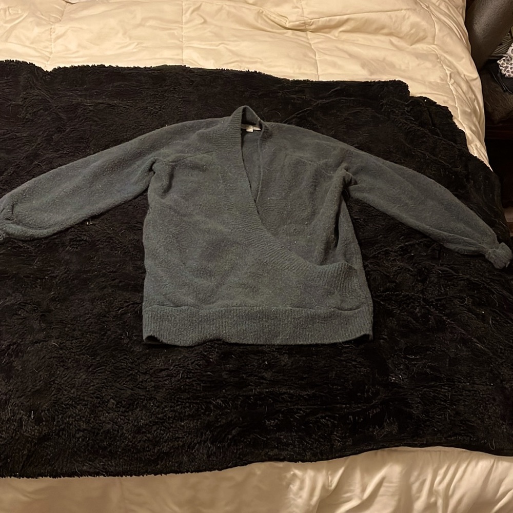 This is a green double breasted sweater. From LOFT. Sz Sm.